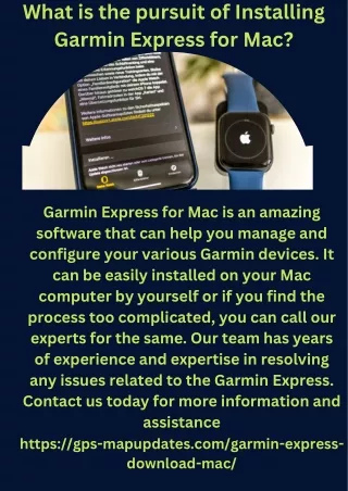 What is the pursuit of Installing Garmin Express for Mac