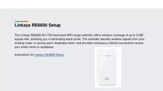 linksys re6800 setup