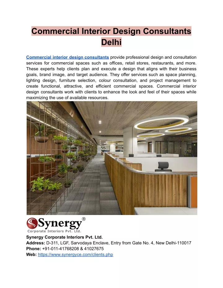 commercial interior design consultants delhi