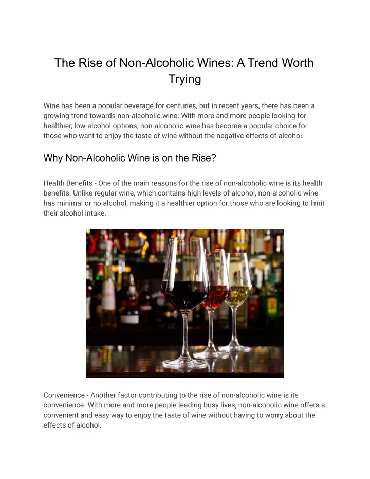 the rise of non alcoholic wines a trend worth