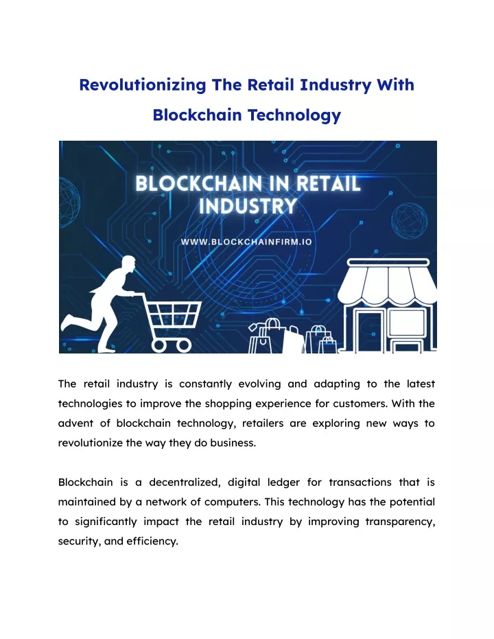 revolutionizing the retail industry with