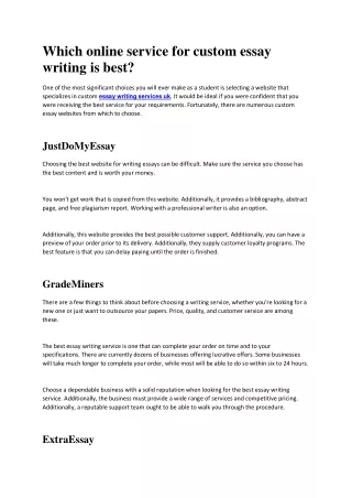 which online service for custom essay writing