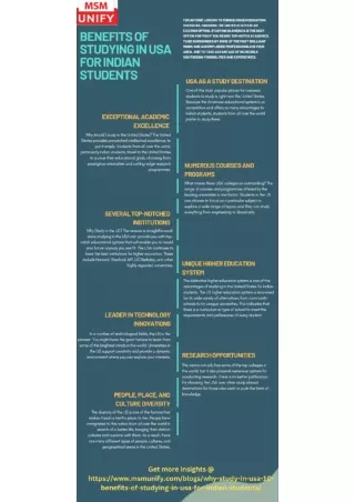 Benefits of Studying in USA for Indian students