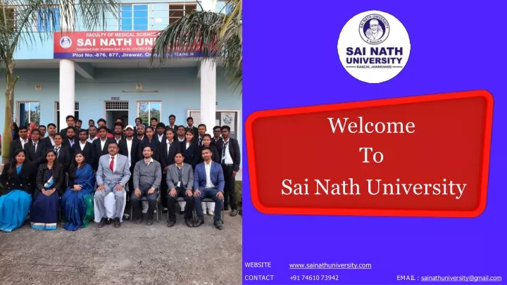 w e l c o m e to sai nath university