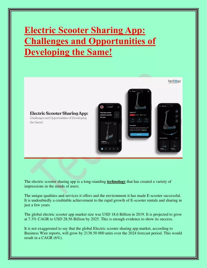 electric scooter sharing app challenges