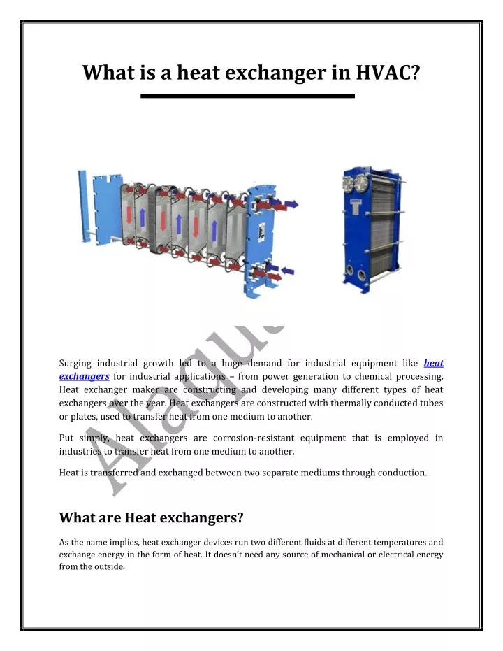 what is a heat exchanger in hvac