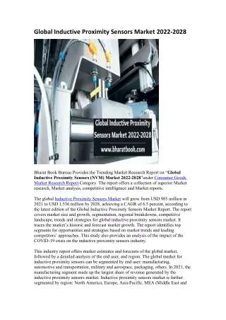 global inductive proximity sensors market 2022