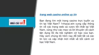 trang web casino online uy tín