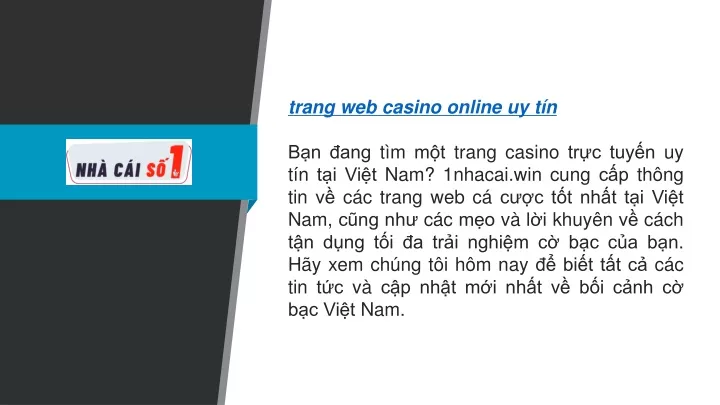 trang web casino online
