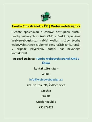 tvorba cms str nek v r webiewebdesign cz