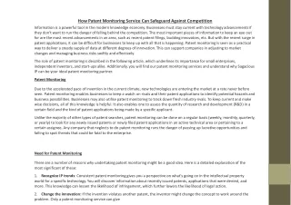how patent monitoring service can safeguard