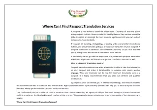 where can i find passport translation services