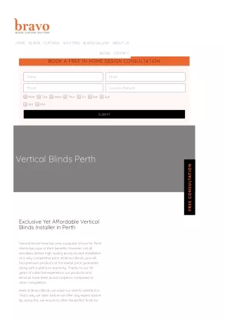 Vertical Blinds Perth
