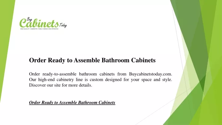 order ready to assemble bathroom cabinets