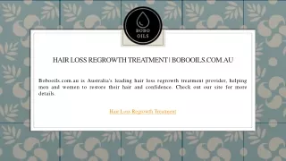 Hair Loss Regrowth Treatment  Bobooils.com.au