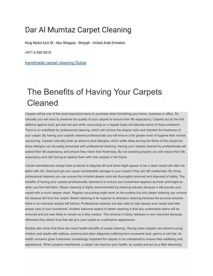 dar al mumtaz carpet cleaning
