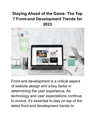 staying ahead of the game the top 7 front