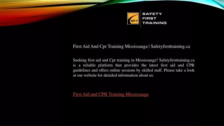 first aid and cpr training mississauga