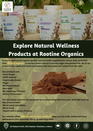 Explore Natural Wellness Products at Rootine Organics