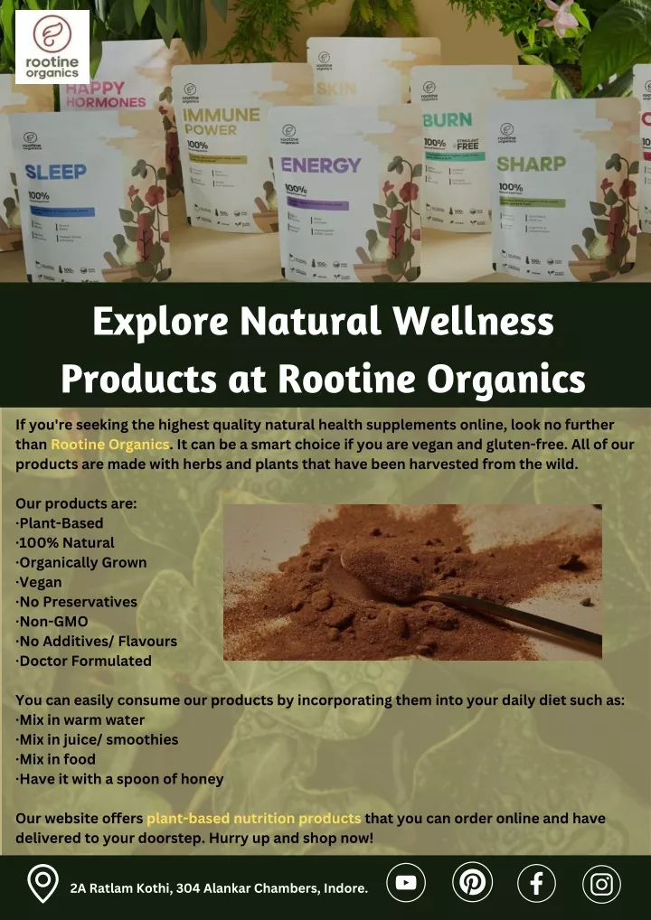 explore natural wellness products at rootine