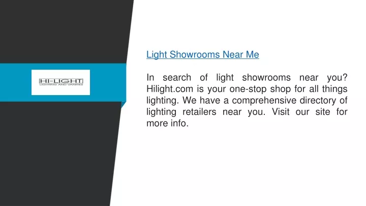light showrooms near me in search of light