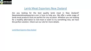Lamb Meat Exporters New Zealand  Newzealandmeatexporters.com