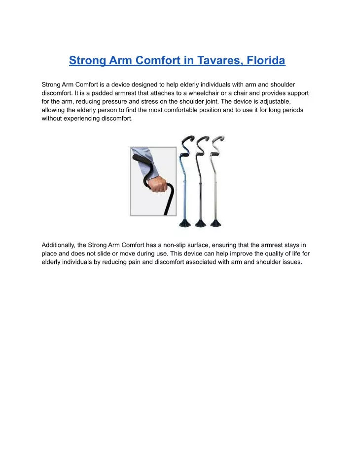 strong arm comfort in tavares florida