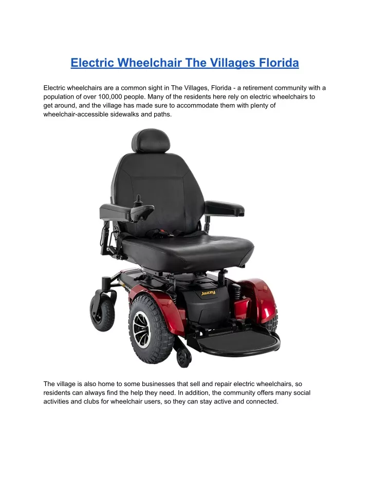 electric wheelchair the villages florida