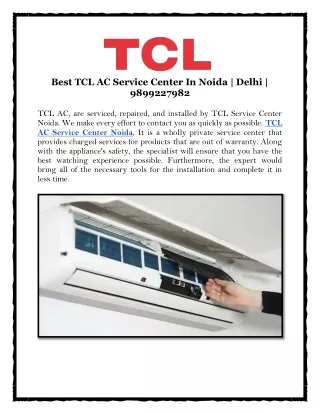 Best TCL AC Service Center In Noida