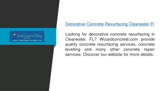 Decorative Concrete Resurfacing Clearwater FL  Wizardconcrete.com