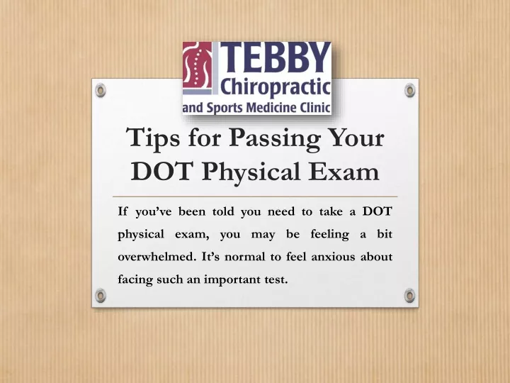 tips for passing your dot physical exam