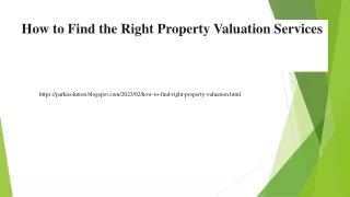 How to Find the Right Property Valuation Services