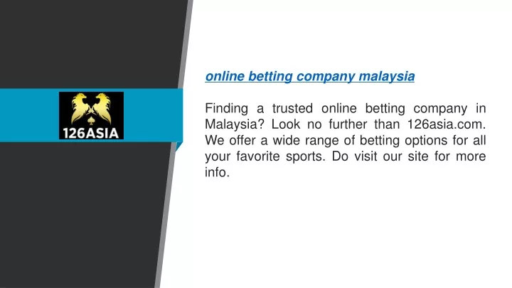 online betting company malaysia finding a trusted