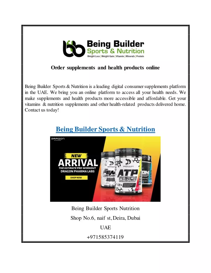 order supplements and health products online