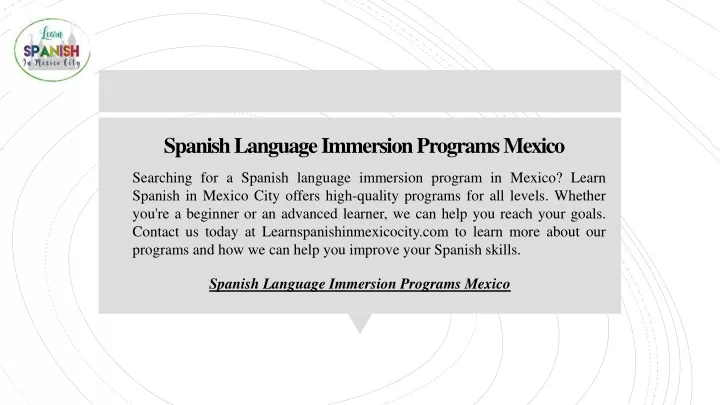 spanish language immersion programs mexico