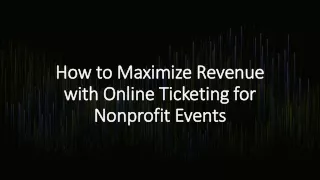 how to maximize revenue with online ticketing