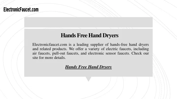 hands free hand dryers
