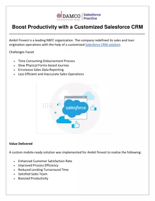 boost productivity with a customized salesforce
