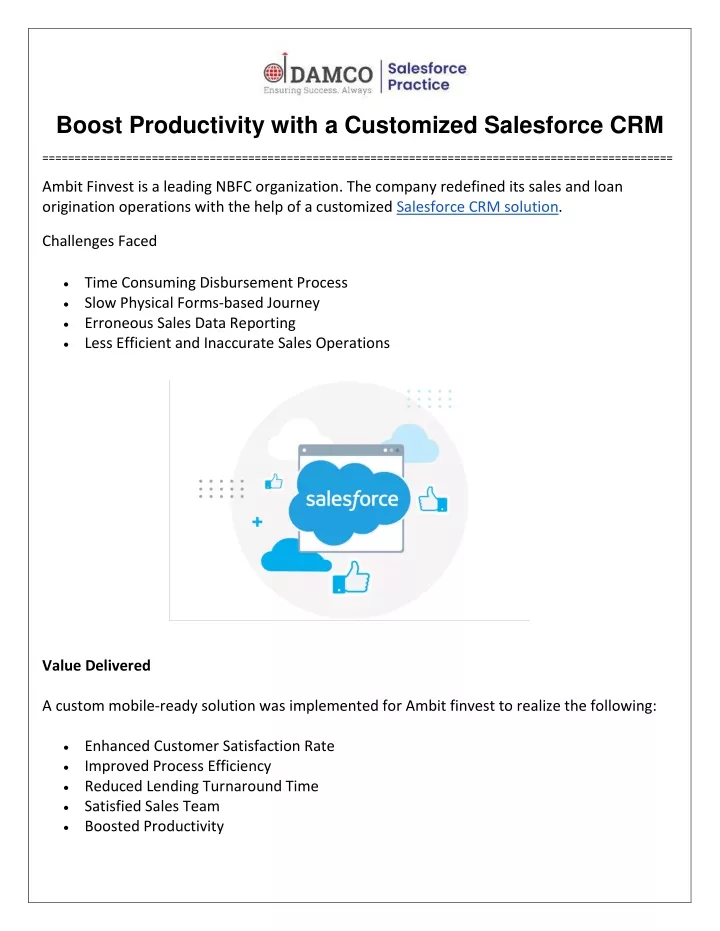 boost productivity with a customized salesforce