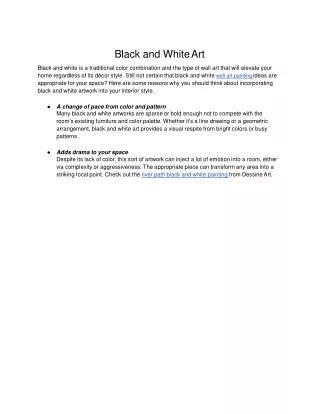Black and White Art