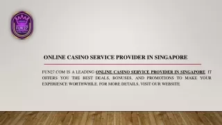 Online Casino Service Provider in Singapore  Fun27.com