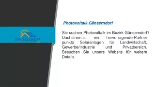 Photovoltaik Gänserndorf  Dachstrom.at