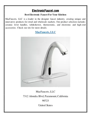 Best Electronic Faucet For Your Kitchen