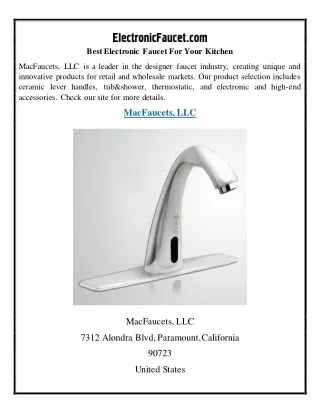 best electronic faucet for your kitchen