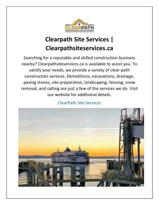 Clearpath Site Services  Clearpathsiteservices.ca