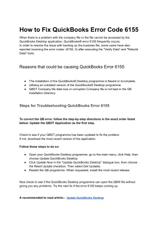 how to fix quickbooks error code 6155