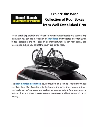 Explore the Wide Collection of Roof Boxes from Well Established Firm