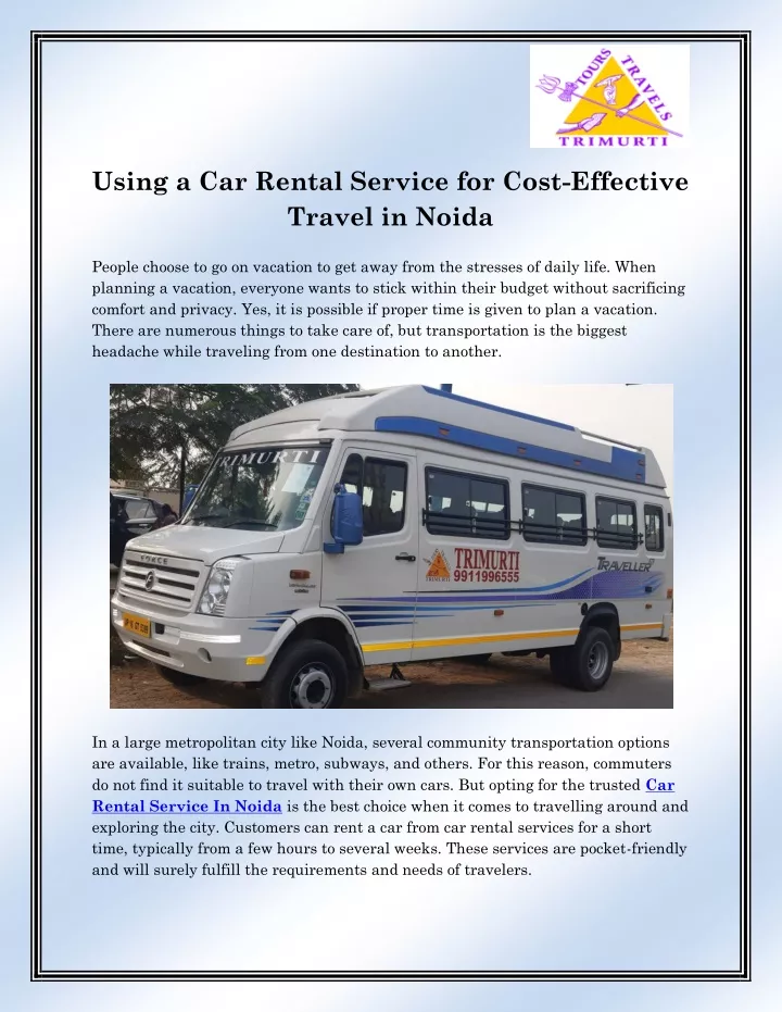 using a car rental service for cost effective