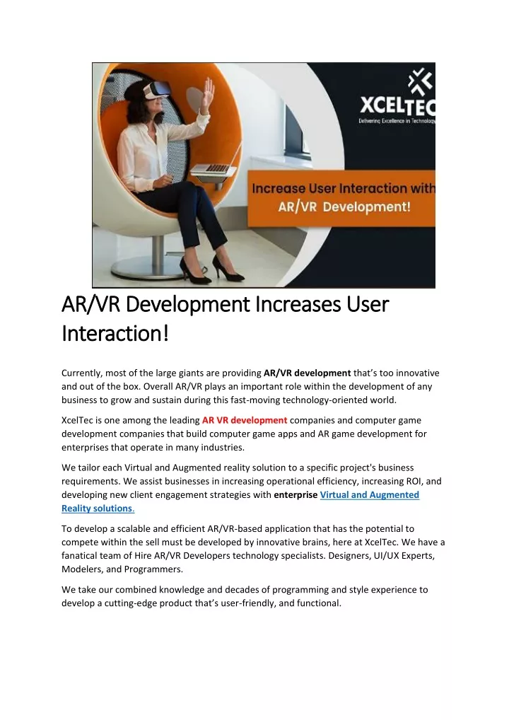 ar vr development increases user