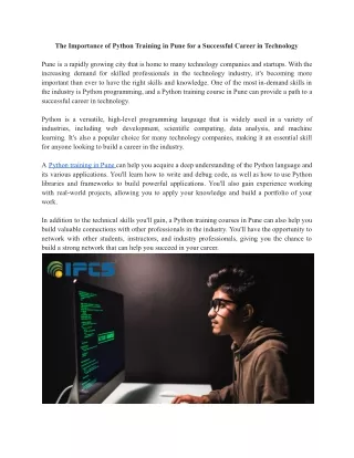 Python Training in Pune